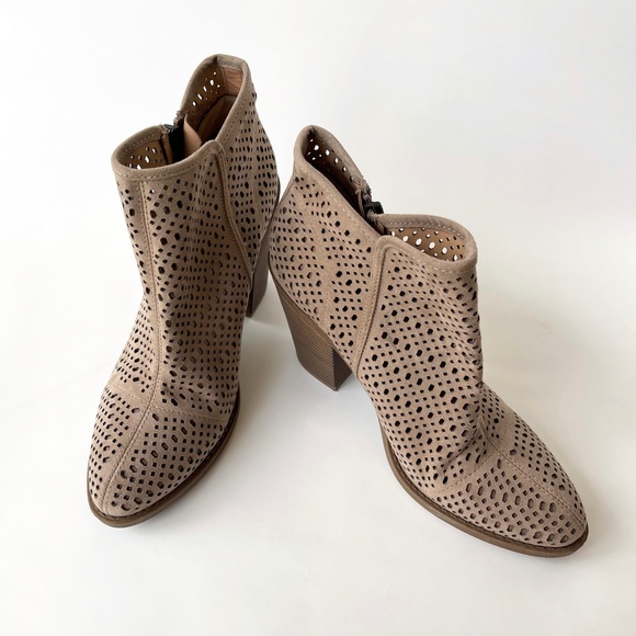 ESPIRIT Tan Kay Suede Perforated Ankle Boots, Sz 9 - Picture 5 of 8